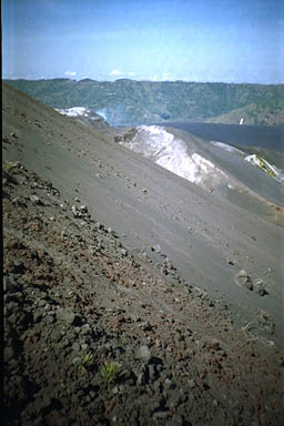 Volcano Mount Batur Bali scampering across